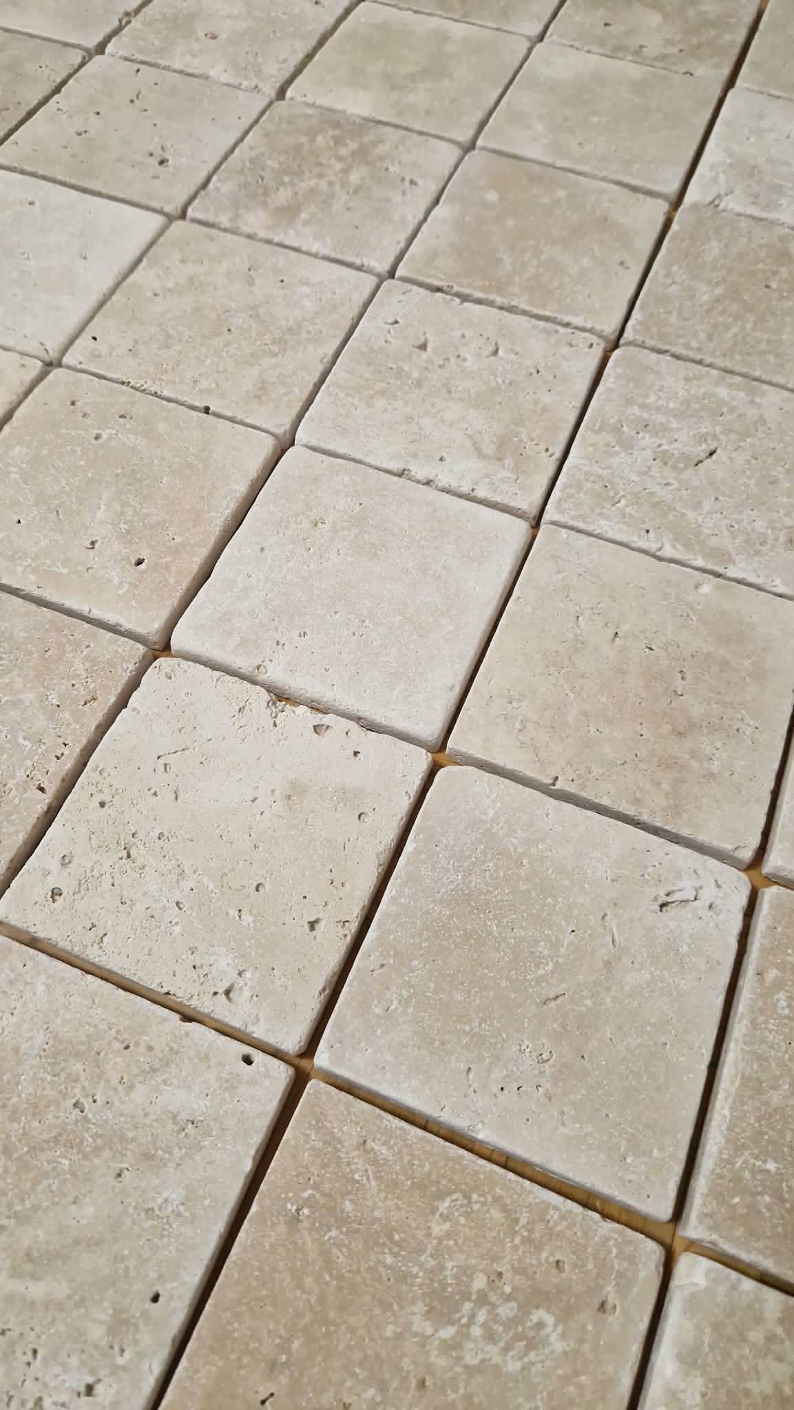 Trawertyn Super Light Premium cegiełka 10 x 10 x 1cm bębnowany - obrazek 5